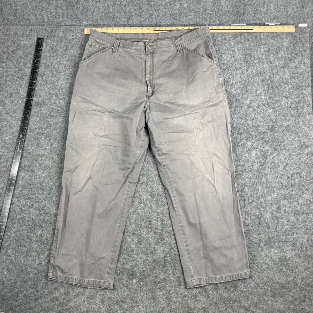 Wrangler Pants Mens Size 44 Gray Cargo Work Carpenter Relaxed Fit Cotton Good